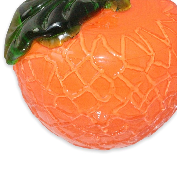 Vintage Art Glass Orange Fruit Figurine Murano Style 3D Realistic Statuette - Picture 3 of 5